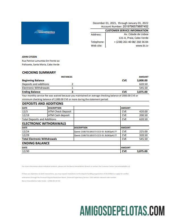 printable Cabo Verde Banco Inter Atlântico Bank Statement Excel And PDF modelo (AutoSum)